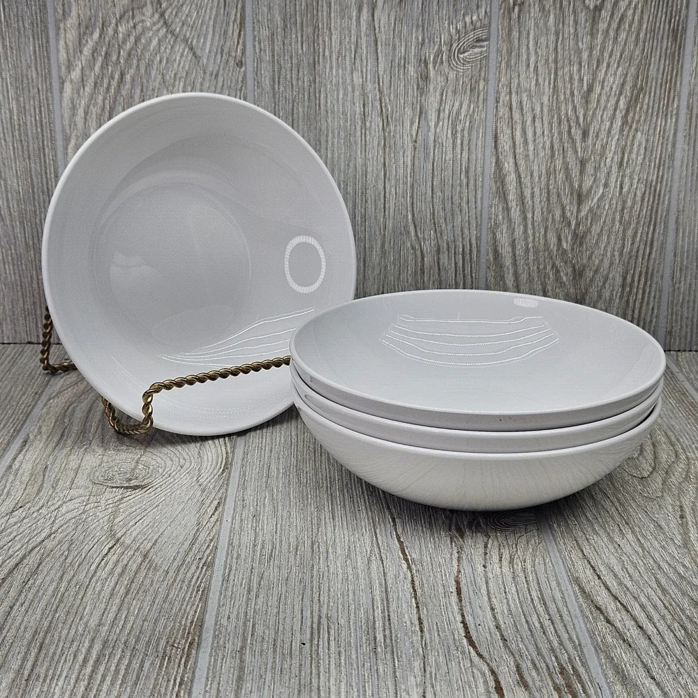 Centura by Corning Corelle White Coupe Discontinued Cereal Bowls Set of 4 MCM